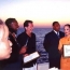 Yank, Mrs. Bernadette Christie, Prime Minister Perry Christie and Muhammad Ali receiving the award